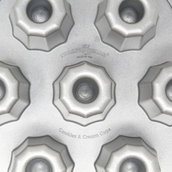 Nordic Ware Cast Bakeware Cookies & Cream Bundt Pan, Silver, 7 Cavity Cookie Pan - Picture 6 of 7
